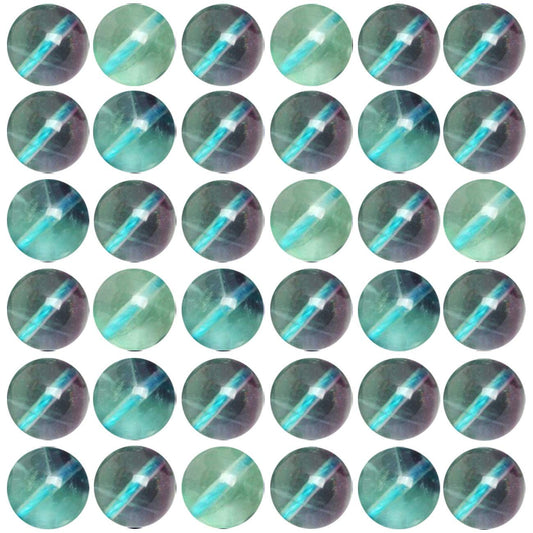 Natural Stone Beads 100pcs 6mm Fluorite Round Genuine Real Stone Beading Loose Gemstone Hole Size 1mm DIY Smooth Beads for Bracelet Necklace Earrings Jewelry Making (Fluorite Green, 6mm)