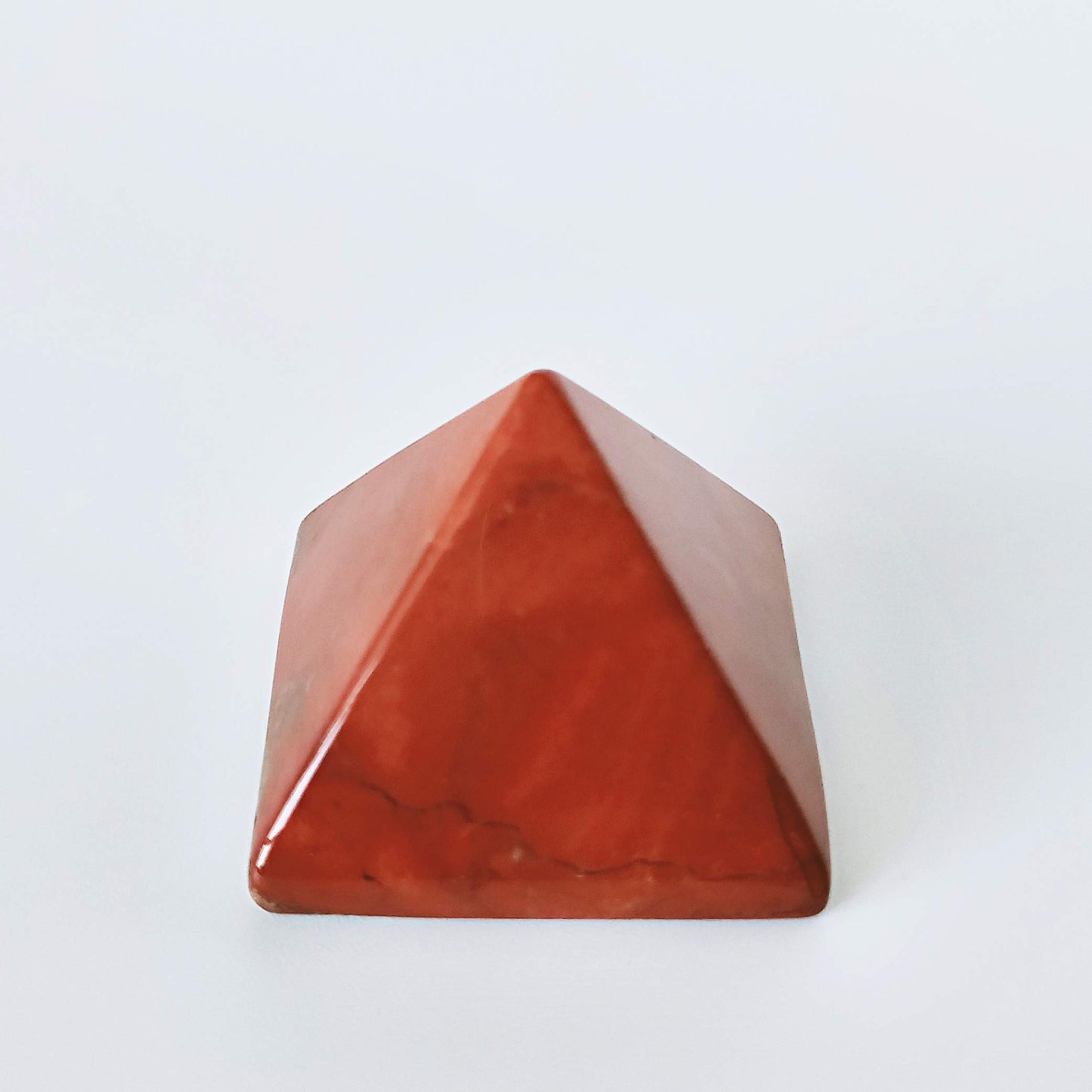 Crystal Pyramid of Natural Red Jasper Chakra Healing Stone, 1.5 inch