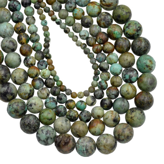 AD Beads Natural Gemstone Round Loose Beads 15" for Bracelet Necklace Earrings Jwelery Making Crafts DIY (4mm, African Turquoise)