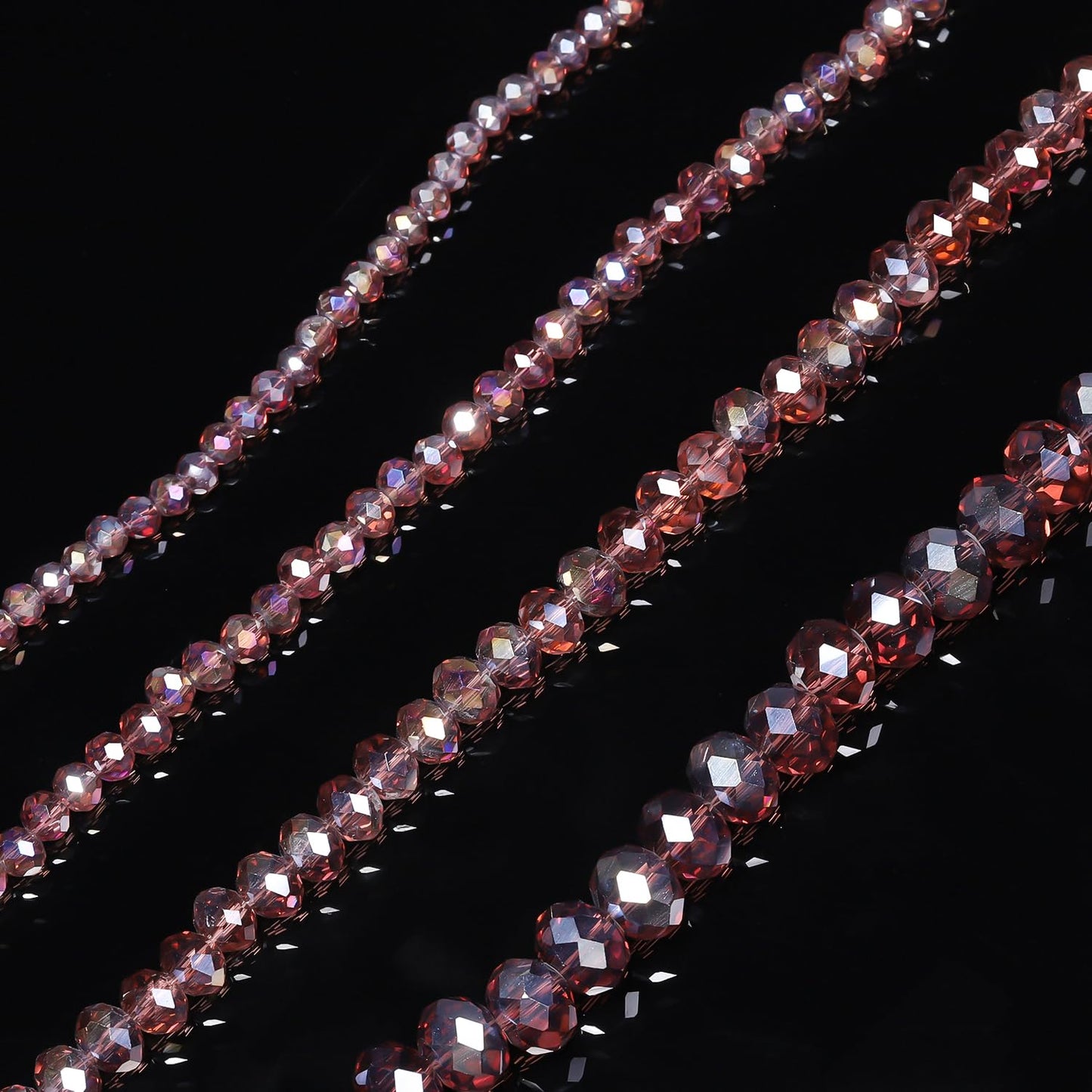 NITOPUPU 300pcs 8mm Crystal Glass Beads for Jewelry Making Faceted Rondelle Flat Beads for Bracelets Necklace Earrings DIY Crafts (Purple Crystal AB Bead)