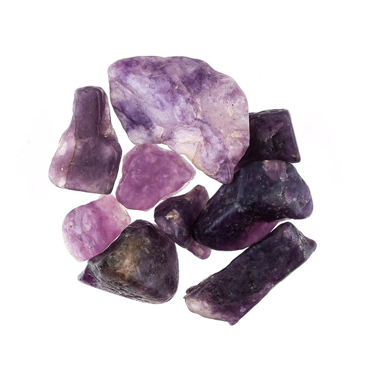 ColouredRocks 50 carats Lepidolite Tumbled Crystals, Raw Stones, Rough Gemstones, Jewelry Making Supply, Cabbing, Polishing, Cutting, DIY, Crafts (9-10pcs) (8-12mm)