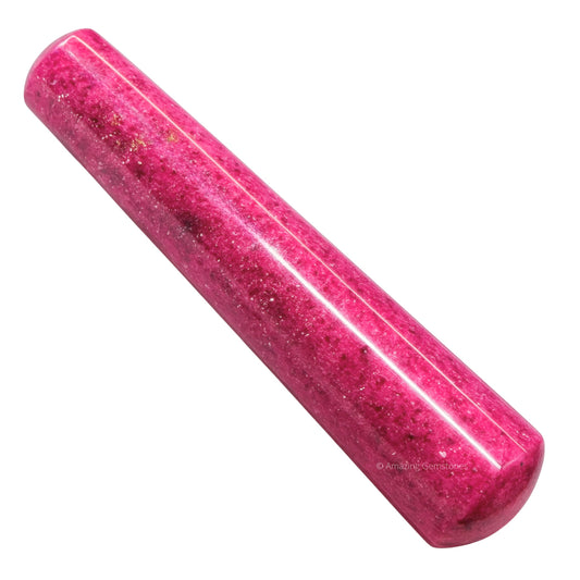 Amazing Gemstone Rhodonite Crystal Wand Massage Stick - Pelvic Wand Gua Sha for Adults - Crystals and Healing Stones Massage Wands for Adults Gifts (Smooth)