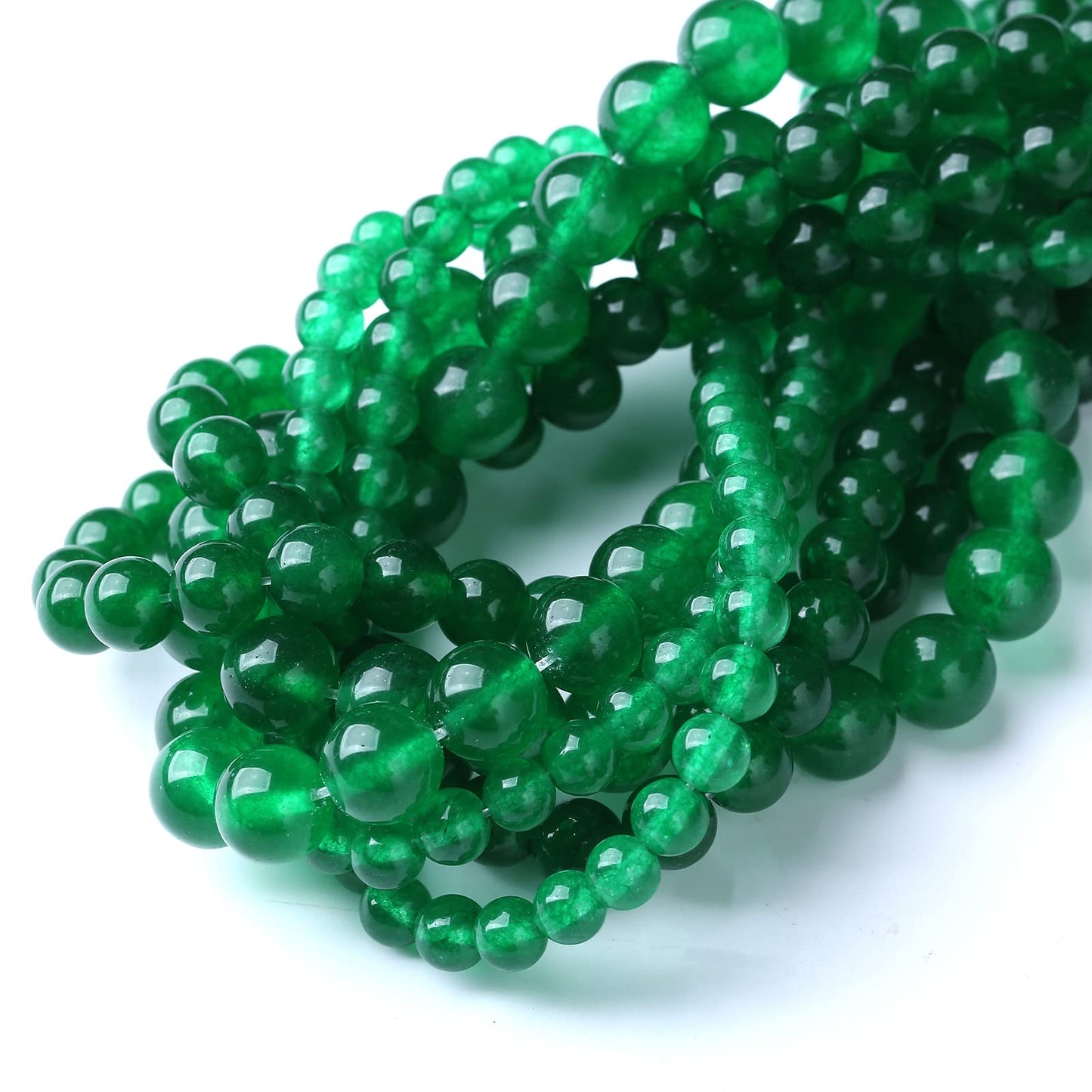 32PCS 12MM Natural Green Chalcedony Stone Beads Energy Healing Beads for DIY Jewelry Bracelet Necklace Making for Jewelry Making15Inch