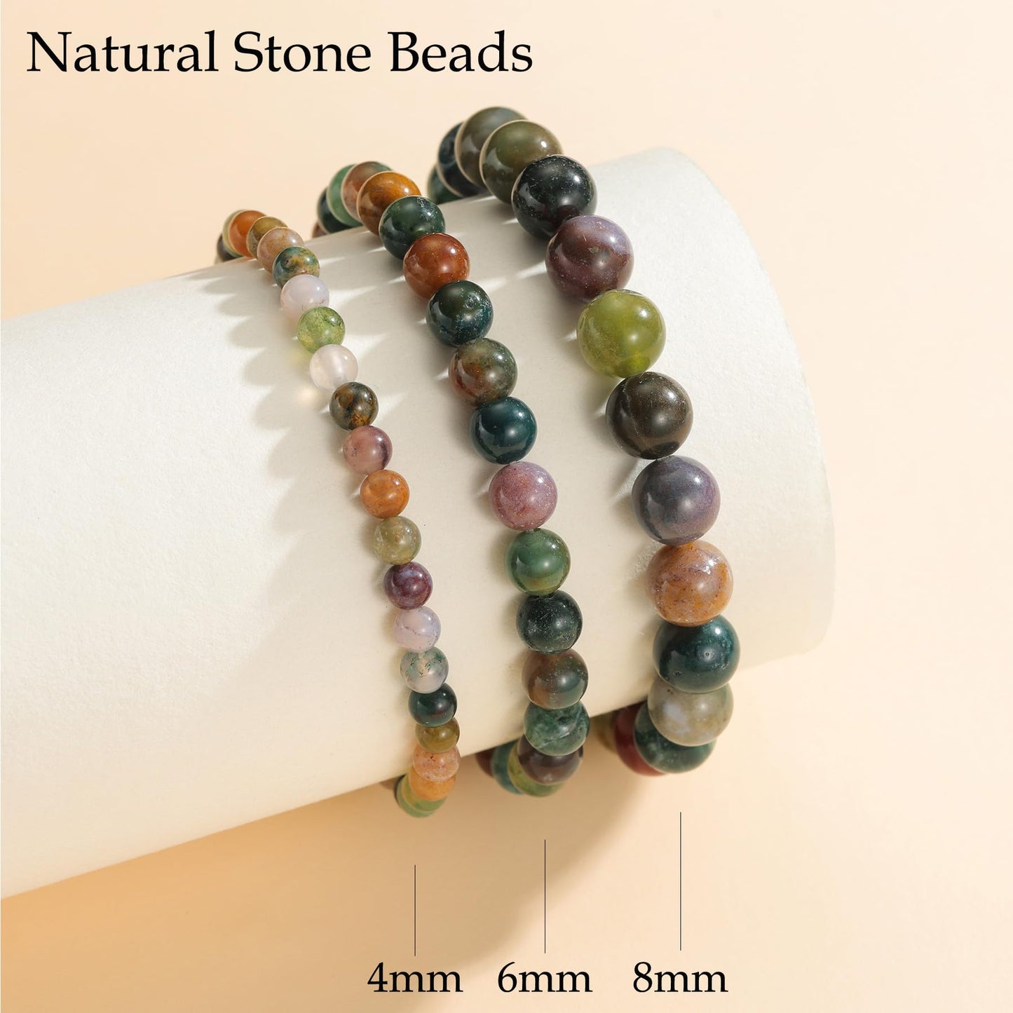 Udolfly Womens Crystal Beaded Bracelets for Women Men Protective Energy Bracelet Natural Gemstone Bead Bracelet 6mm Agate