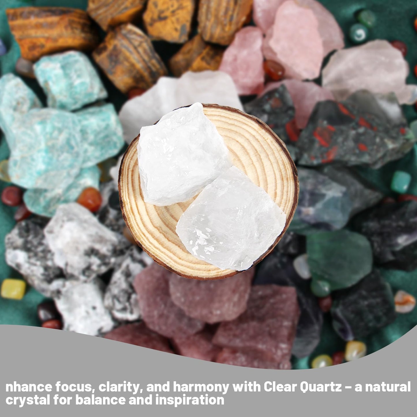 1.1lb Bulk Raw Clear Quartz Stone Rough Crystal-Natural Clear Quartz Raw Stones Crystal for Tumbling, Cabbing, Fountain Rocks, Decoration,Polishing, Wire Wrapping, Wicca & Reiki Crystal Healing