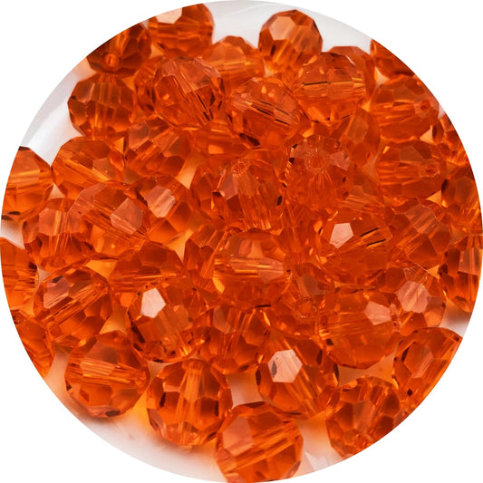 Xinhongo Crystal Glass Beads 50 Pieces 10mm Round Faceted Glass Spacer Beads for Jewelry Making Bracelet Earring Necklace DIY Craft Supplies(Orange)