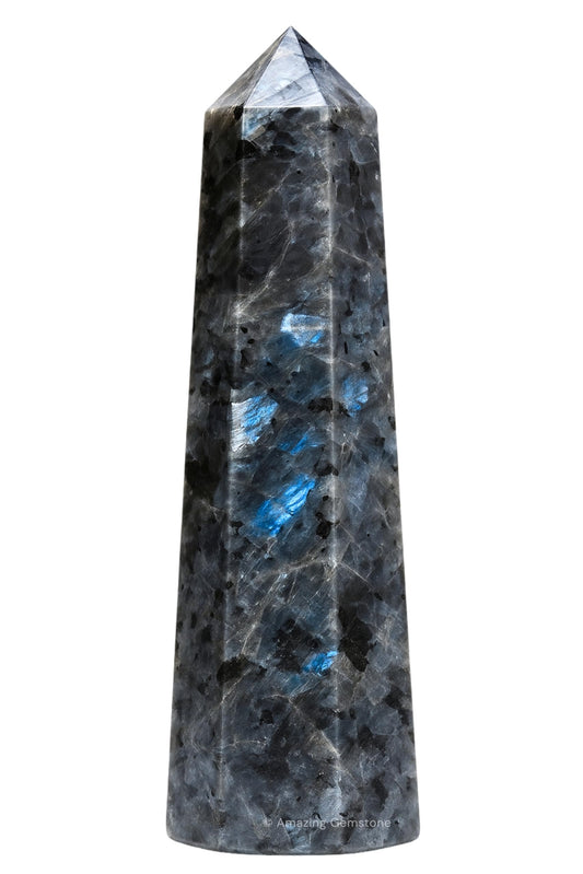 Amazing Gemstone Larvikite Crystal Towers ~ Natural Healing Crystal Point Obelisk for Reiki Healing and Crystal Grid (3" to 4" INCH)
