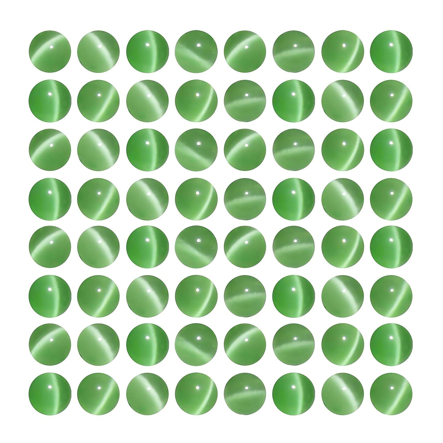 MJDCB 30pcs Light Green Cat Eye Stone Beads 12mm Round Crystal Loose Bead for Jewelry Making DIY Bracelets Necklace