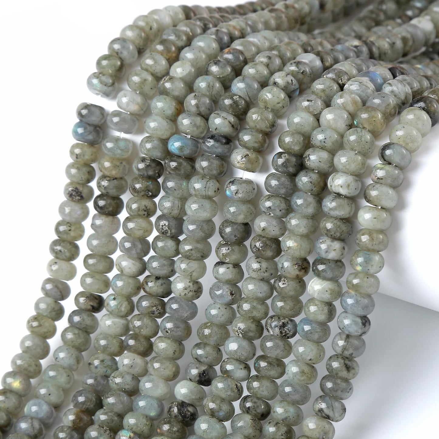 5x8MM 72PCS Labradorite Tube Rondelle Abacus Disk Spacer Loose Beads for Jewelry Making