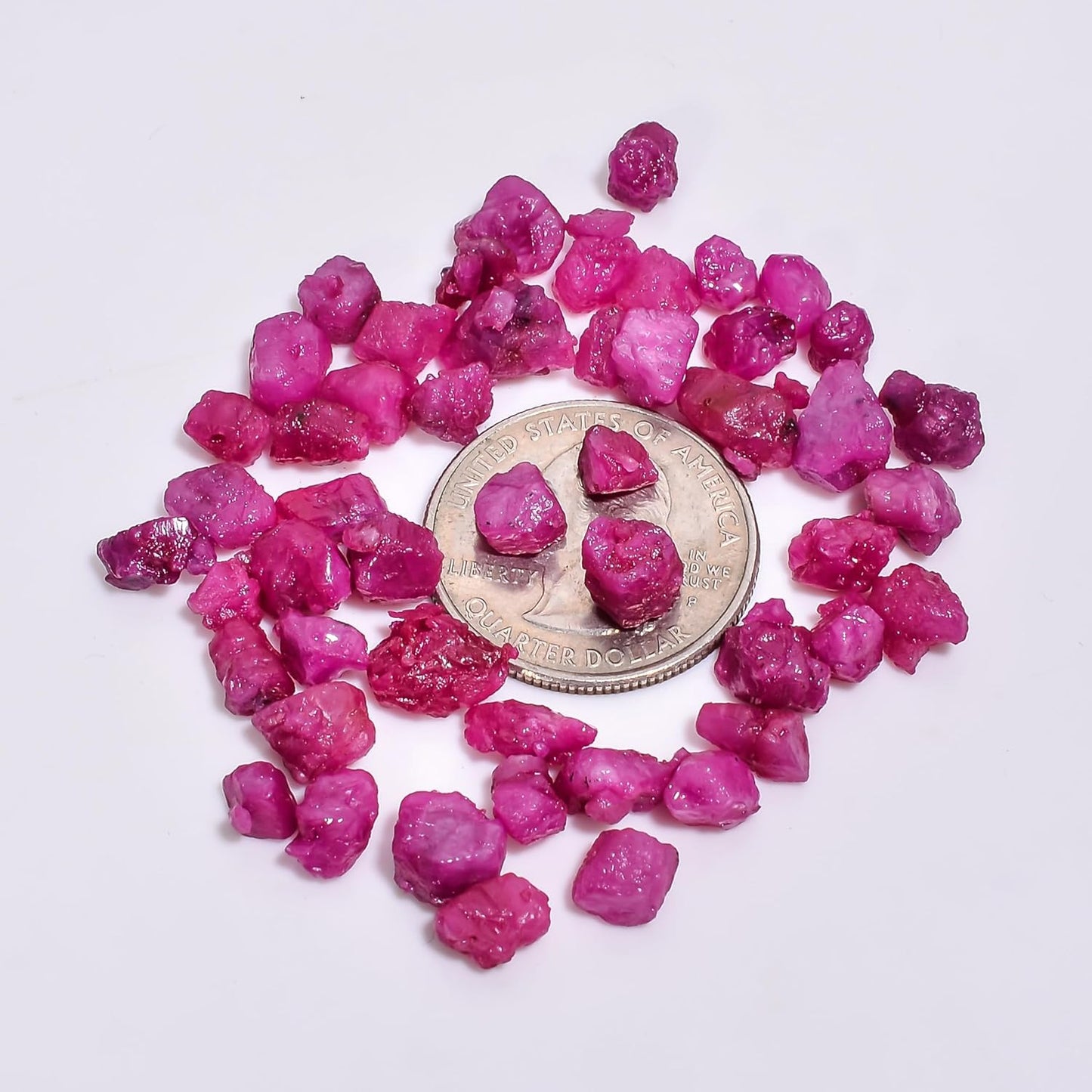 GEMKORA 100 carats Raw Ruby Rough Gemstone, Natural Crystals, Healing Stones, Wholesale Lot, Jewelry Making Supply, Stone, Strength Stone, 7 to 10mm