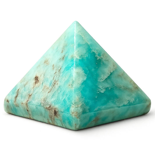 Amazing Gemstone Caribbean Calcite Pyramid Crystal Healing Stones - 1.5" Great Pyramid Figurine of Natural Stone Pyramid for Meditation, Reiki, Chakra Balancing and Crystal Pyramids Grid