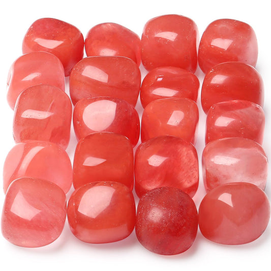 MAIBAOTA Watermelon Stones Bulk Natural Polished Crystals Tumbled Stones Crystal Rocks Natural Gemstones Vase Filler Decorative Stones 200 Gram