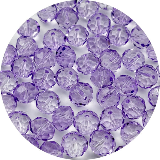 YUEXIGO 250pcs 6mm Crystal Glass Beads for Jewelry Making, Faceted Rondelle Glass Spacer Beads for Wind Chimes Bracelet Earring Necklace DIY Craft(Crystal Purple)