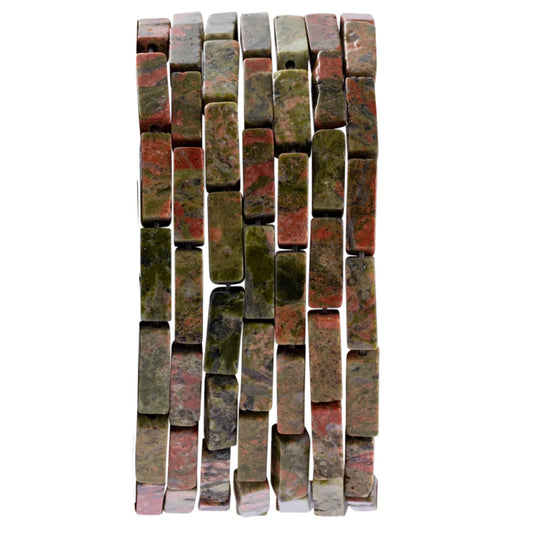 Natural Unakite Rectangle Tube Beads 4x13mm 38cm/str Loose Semi Gemstone Stone Beads for Making Bracelets Necklace Earrings