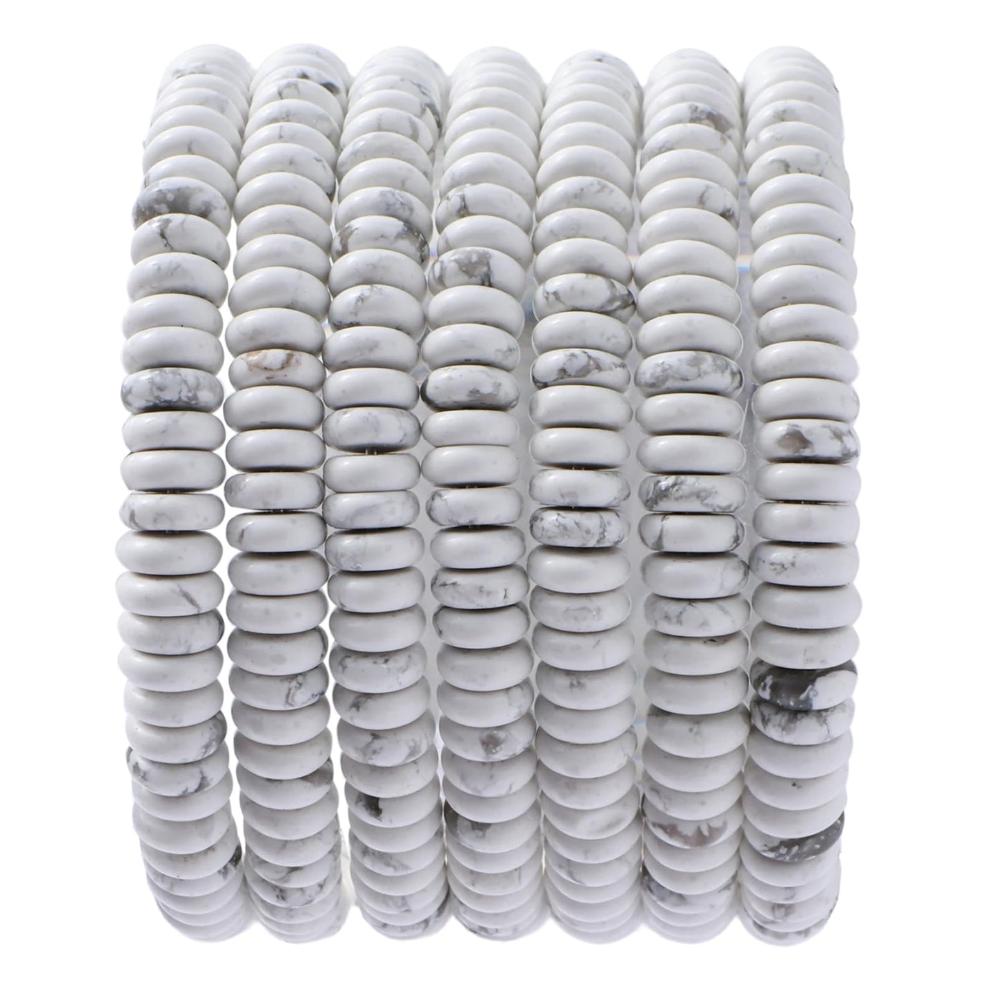 Natural White Howlite Disk Stone Spacer Beads 6x2mm 38cm/str Flat Rondelle Loose Semi Gemstone Caps for Making Bracelets Necklace