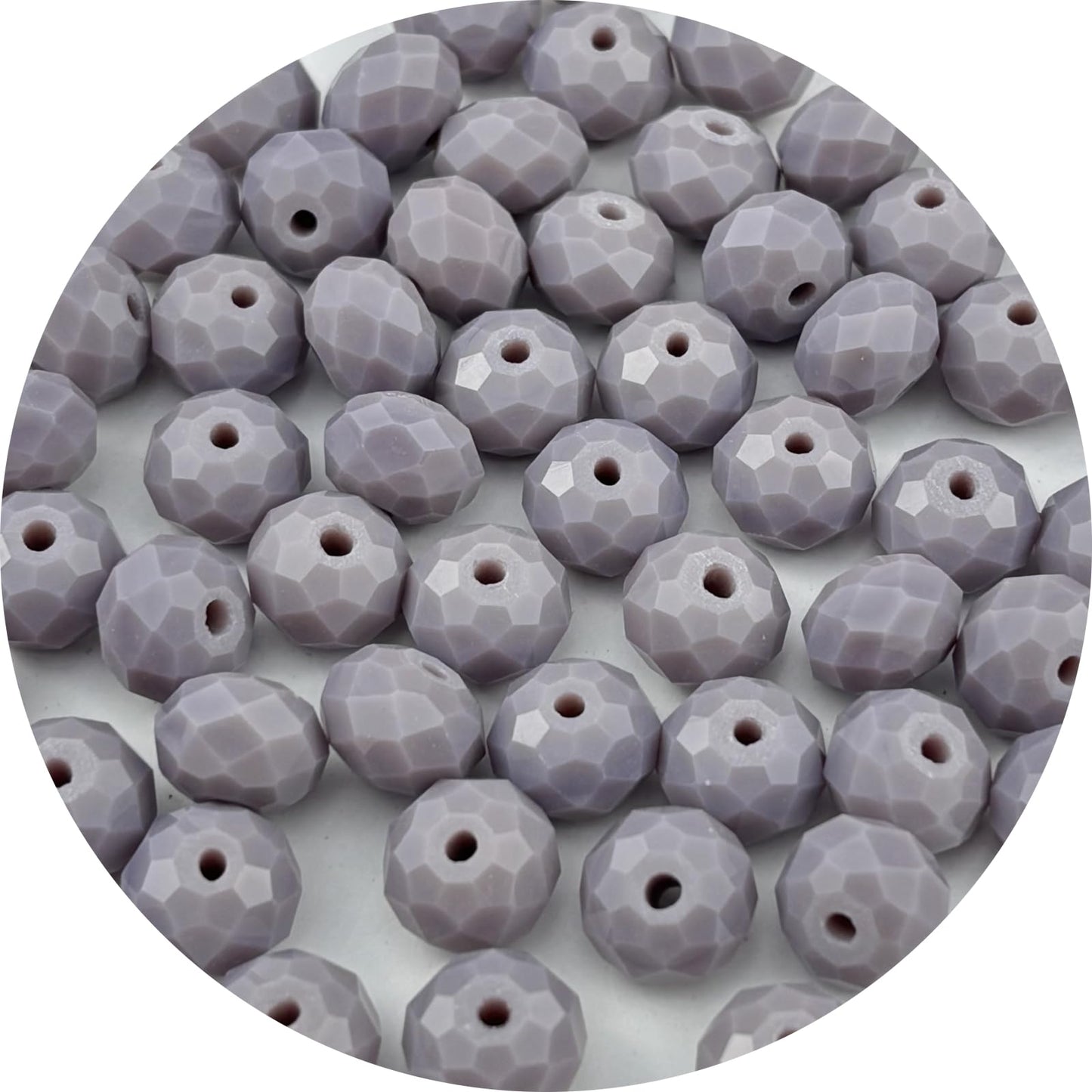 Pinhoollgo 100pcs 8mm Crystal Glass Beads Faceted Rondelle Glass Spacer Beads for Bracelets Necklace Pendants Earrings Key Chains Jewelry Making(Light Purple Porcelain)