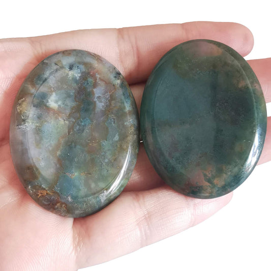 Loveliome Indian Agate Thumb Worry Stone, Stress Relax Healing Reiki Crystal Pocket Palm Stones,Pack of 2