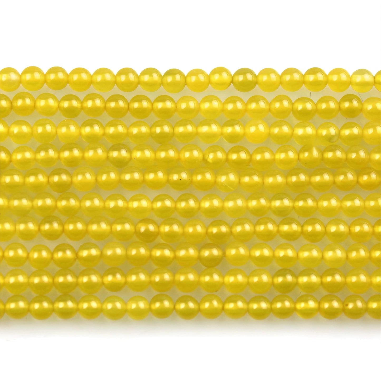 MJDCB 320pcs Natural Small Stone Beads 2mm Yellow Agate Round Smooth Loose Gemstone Bead for Jewelry Making Bracelets Earrings Necklaces Accessories