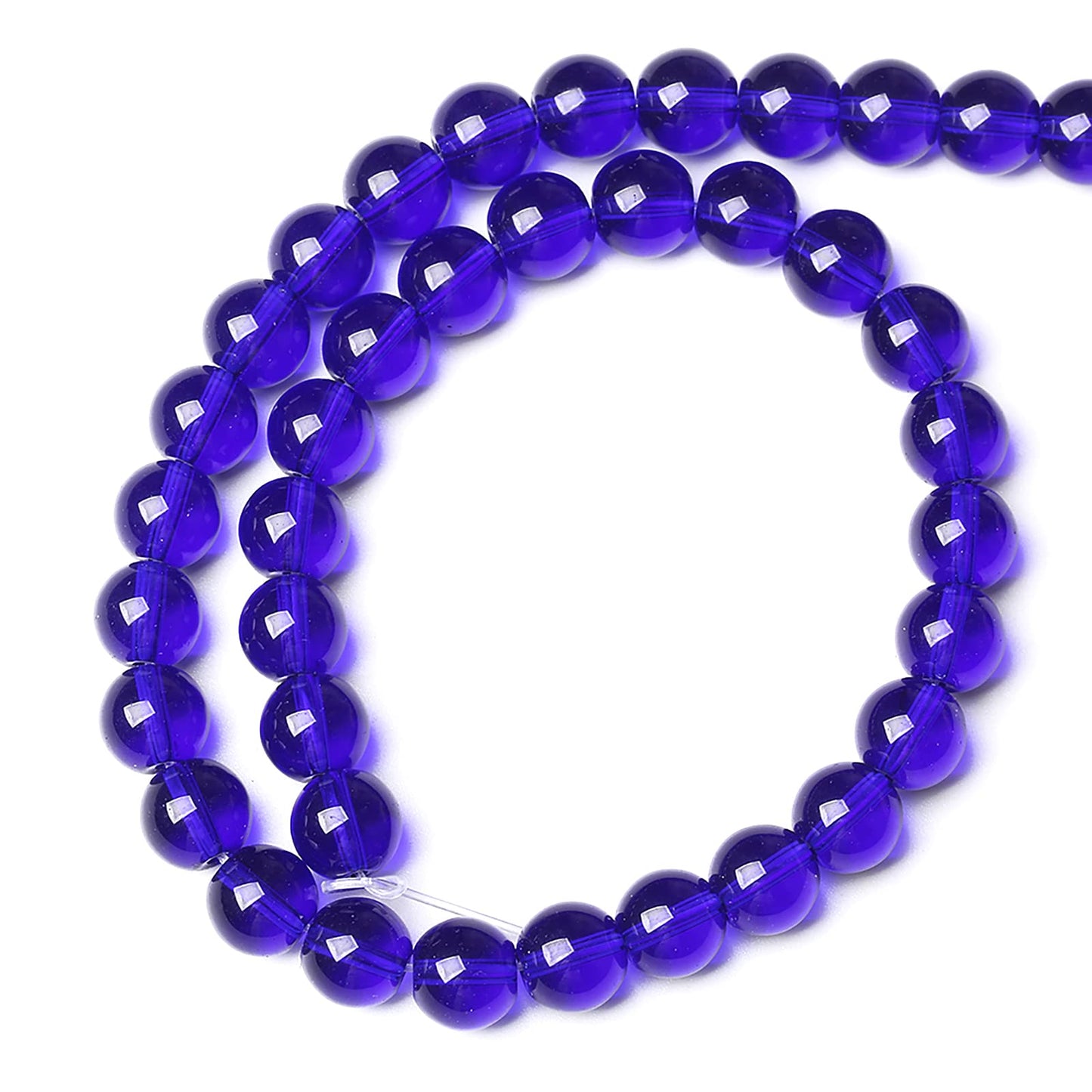 8MM 46PCS Blue Glass Loose Spacer Crystal Beads for Jewelry Making DIY Bracelet
