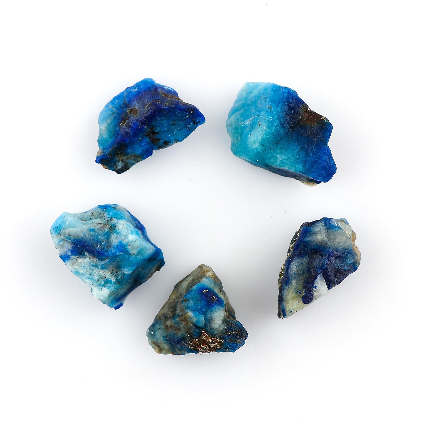 CRYSTALIS 5pcs Copper Afghanite, Natural Loose Gemstone, Wholesale Bulk Rough Jewelry Making Supply, UV Reactive, Chakra & Healing Raw Stones, Wire Wrapping, DIY, Gem Collection