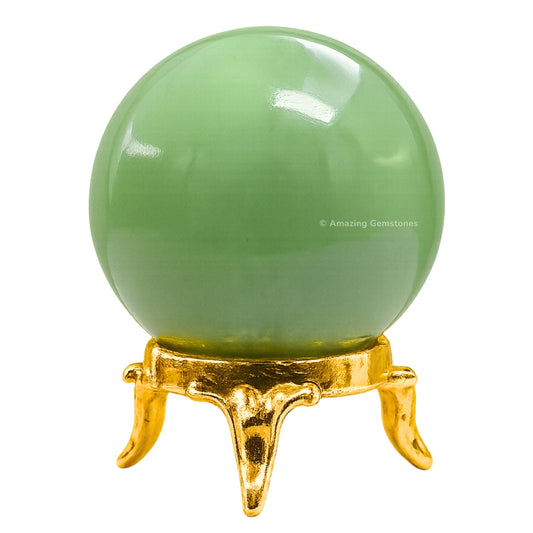 Amazing Gemstone Green Aventurine Crystal Ball with Stand - 2 Inches Crystal Sphere Meditation Balls for Witchcraft and Decorative Balls