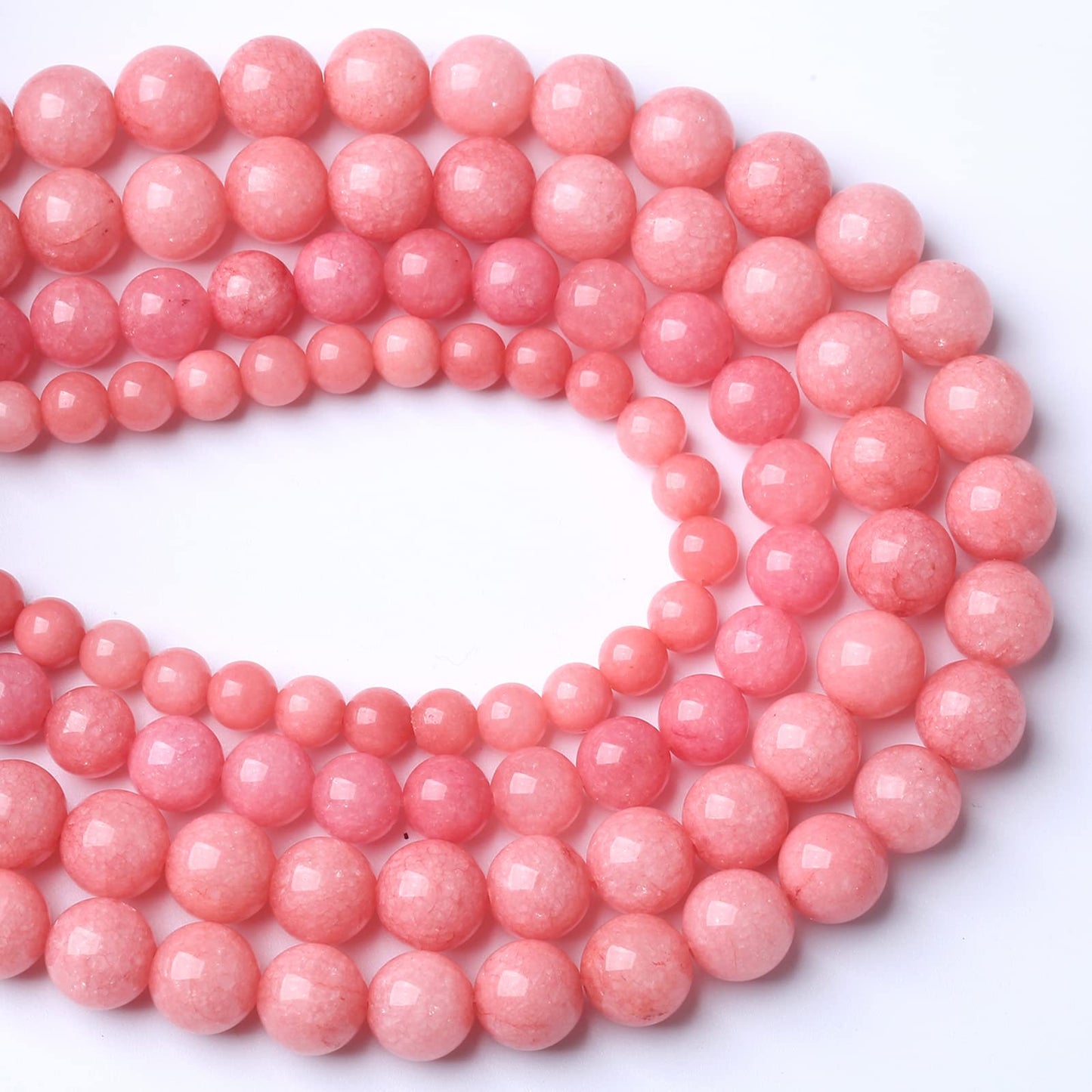 160PCS 4MM Natural Stone Pink Jade Beads Rhodochrosite Chalcedony Beads for Jewelry Making DIY Bracelet 2 Strands