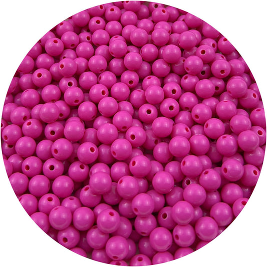 Mulutoo 400Pieces 8MM Acrylic Round Beads Round Acrylic Balls Chunky Beads Smooth Spacer Plastic Pastel Beads Craft Beads for Necklace and Bracelet Making Crafting Supplies(183-deep Rose red)