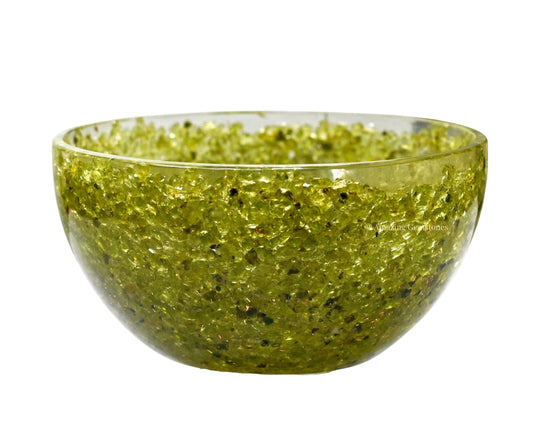 Amazing Gemstone Peridot Orgonite Orgone Crystal Gemstone Bowl - 2" Orgonite Peridot Crystal Bowl for Meditation, Crystals and Healing Stones Gift and Protection