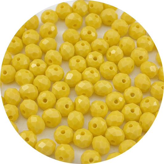 Pinhoollgo 500pcs 3mm Crystal Glass Beads Faceted Rondelle Glass Spacer Beads for Bracelets Necklace Pendants Earrings Key Chains Jewelry Making(Yellow Porcelain)