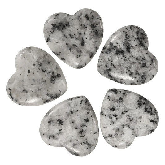 uxcell 5 Pcs Snowflake Obsidian Crystal Stones Heart Shaped, 2 cm Tumbled Stones and Crystals, Polished Gemstone Rocks for Women Gifts Meditation Crafting Home Decor
