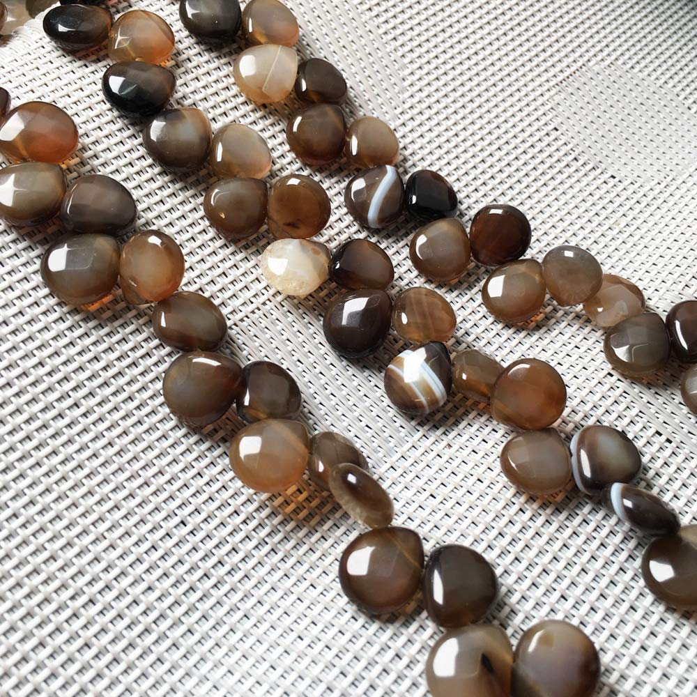 Natural Stone Beads Waterdrop Shape Faceted Coffee Striped Agate Stone Charms for Jewelry Making Necklace Bracelet