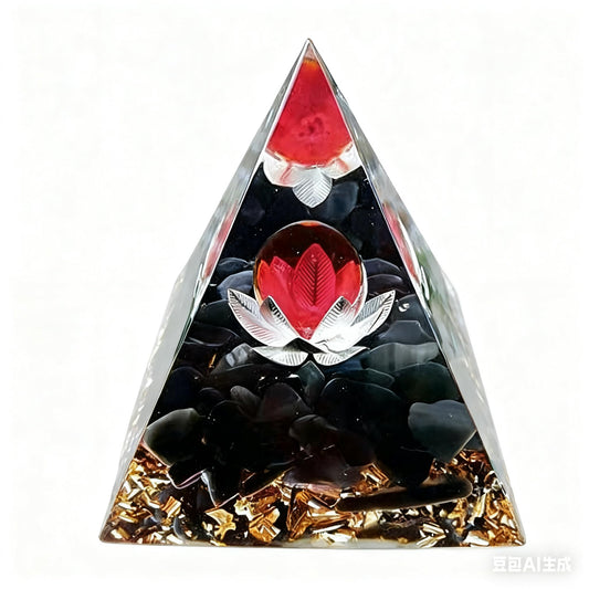 ycyingcheng Moonstone Crystal Orgone Pyramid Ogan Crystal Energy Tower, Nature Reiki Chakra Crushed Stone Jewelry, Crystal Pyramid for Home Decor (Crystal Pyramid-28)