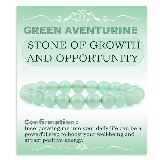 Bymitel 8mm Green Aventurine - Handmade Reiki Gemstone Stretch Bracelet, Natural Beauty & Spiritual Essence, Crystal Healing for Unisex Adults