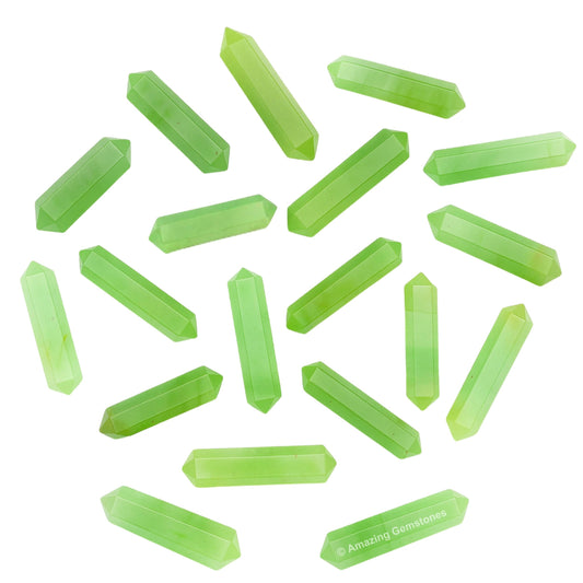 Amazing Gemstone Green Aventurine Crystal Points Bulk Healing Crystals - Pack of 3 Double Terminated Healing Wand Point Bulk Crystals for Crafts,Crystal Grid,DIY Work - Premium Crystals for Beginner