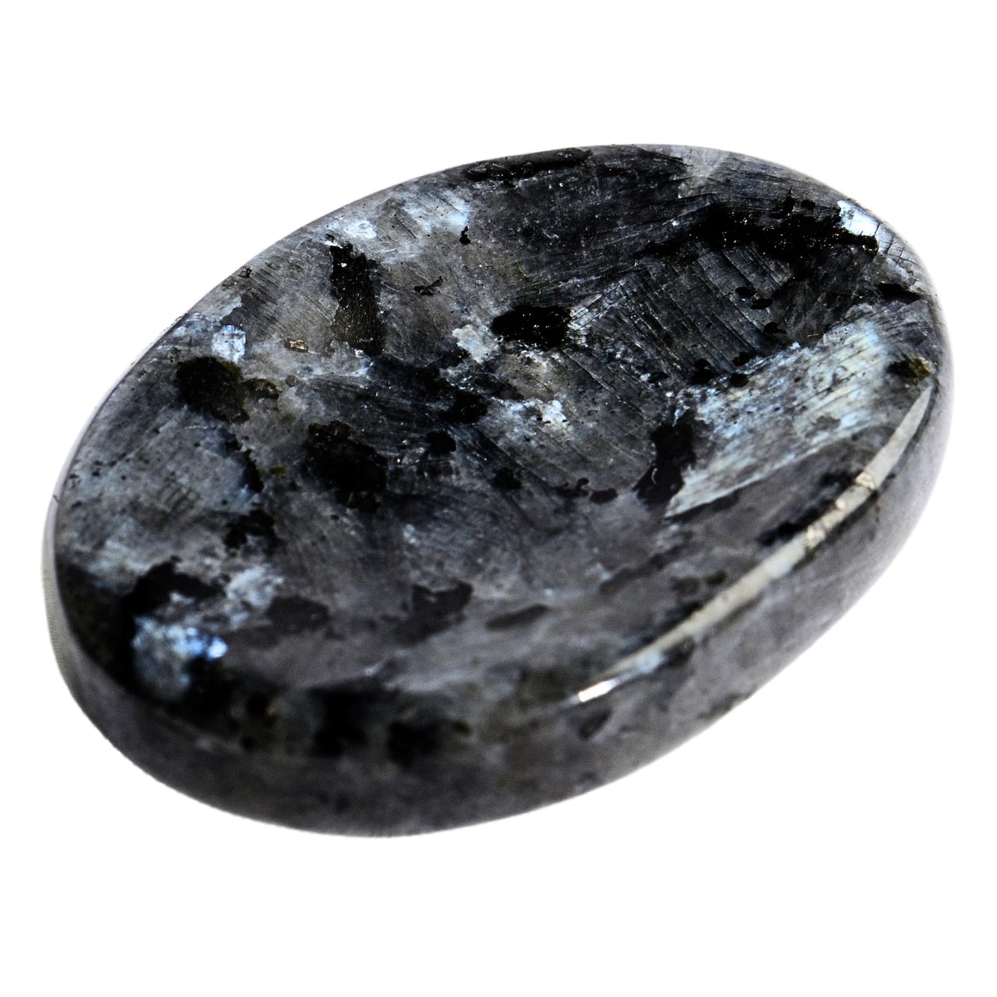 Anaya Agate Larvikite Worry Stones Certified Crystal Thumb Worry Stone for Anguish, Relaxing and Soothing Balance Stones for Meditation, Stress Relief Crystals and Healing Stones for Men, Women