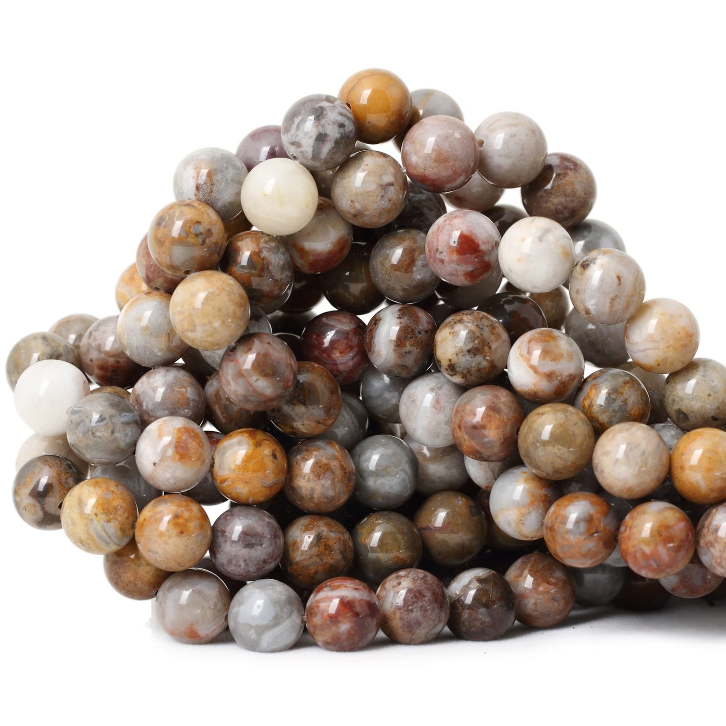 CHEAVIAN 35PCS 10mm Natural Gobi Agate Stone Gemstone Round Loose Beads for Jewelry Making Suppliese 1 Strand 15"