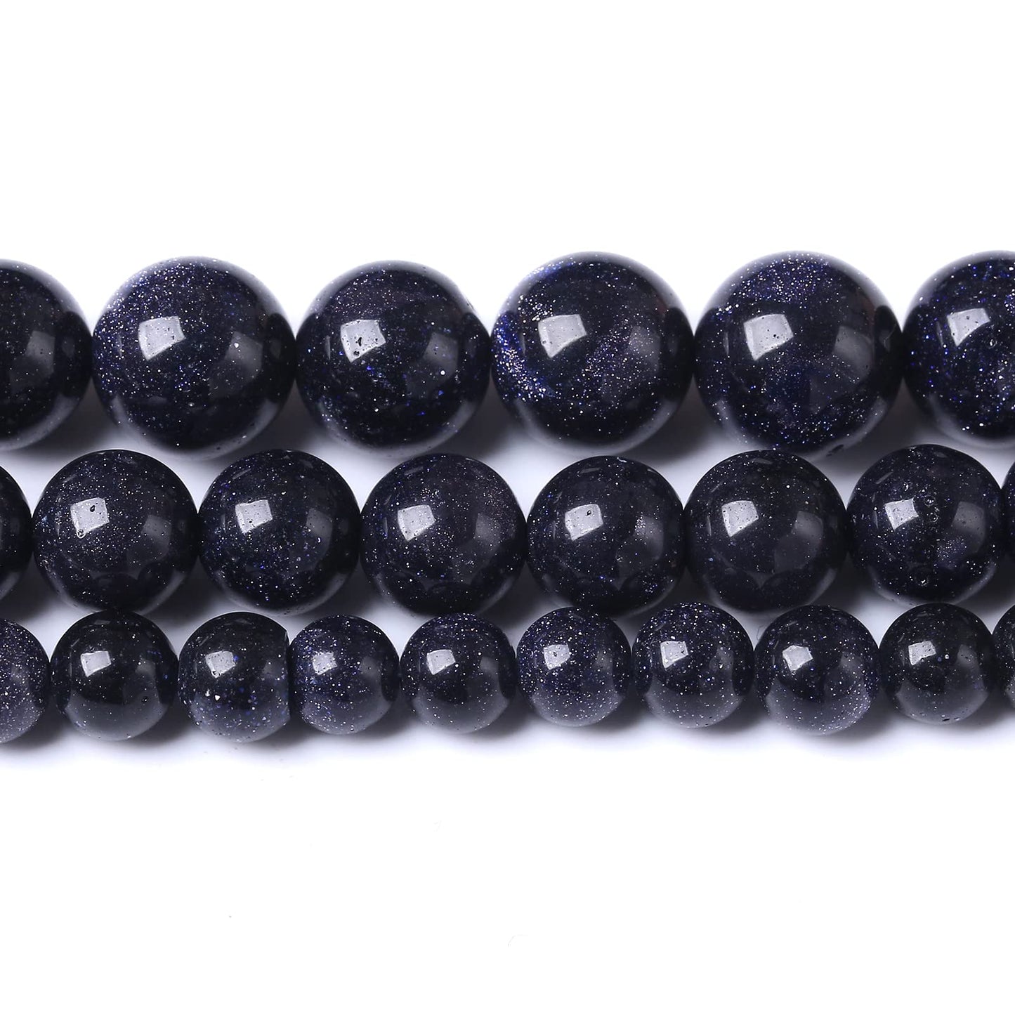 60PCS 6MM Natural Blue Sand Stone Beads Energy Healing Beads for DIY Jewelry Bracelet Necklace Making for Jewelry Making15Inch
