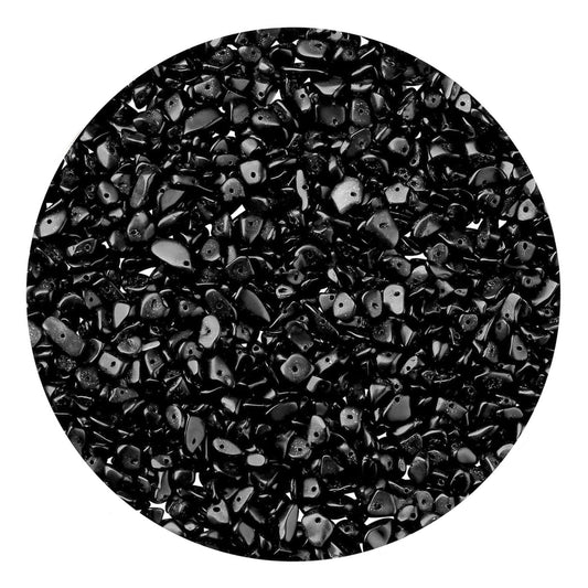 Natural Chip Stone Beads 450pcs Black Obsidian Chips 5-8mm Genuine Real Irregular Healing Crystal Rocks Hole Drilled DIY Loose Gemstone Beads for Jewelry Making Bracelet Earrings Necklace Crafting