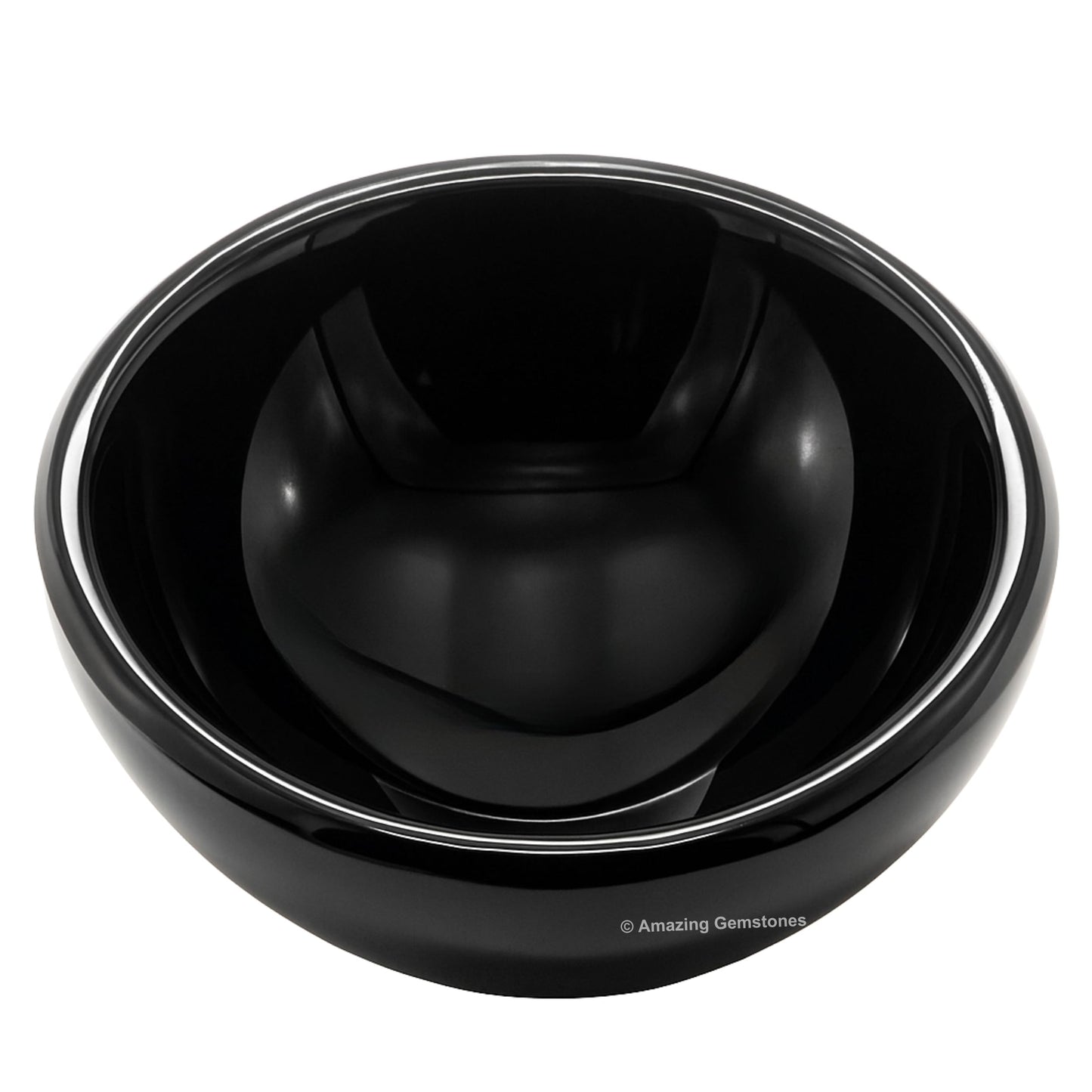 Black Obsidian Crystal Bowl - 2 Inch Decorative Bowls for Room and Home Decor - Gemstone Healing Crystals for Elegant Display, Positive Energy Balance and Gift