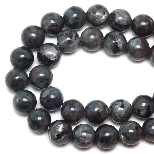 DIQIO Natural Stone Beads for Jewelry Making - 6mm Gemstone Round Loose Beads for Bracelets(58-60pcs, Black Labradorite Stone)