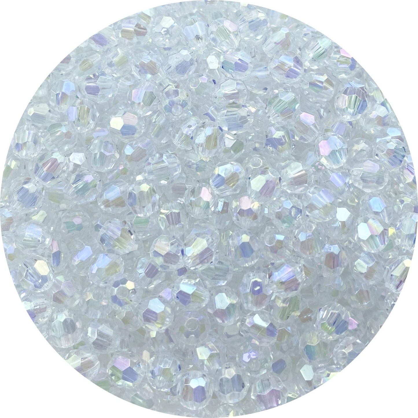Tingoons 200 PCS 10mm Acrylic Faceted Spacer Beads AB Color Glossy Round Loose Beads for Jewelry Making Bracelet Necklace Earring Ornament Wind Chimes Key Chains(Transparent AB)