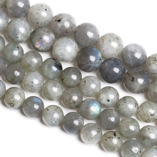 12MM 30PCS Natural Stone Gray Labradorite Larvikite Crystal Beads for Jewelry Making DIY Bracelet