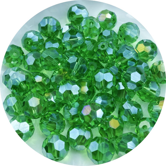 Xinhongo Crystal Glass Beads 400 Pieces 4mm Round Faceted Glass Spacer Beads for Jewelry Making Bracelet Earring Necklace DIY Craft Supplies(Green AB)