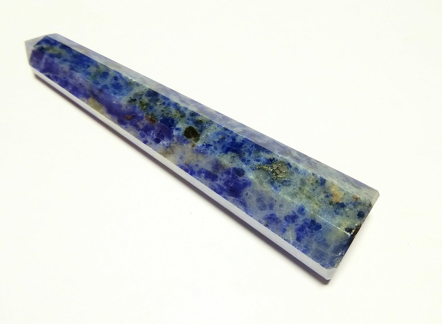 WholesaleGemShop 3 Inch Sodolite Gemstones Obelisk Tower Jumbo Facet Aura Rock Crystal Natural Polished Earth Wand Spirit