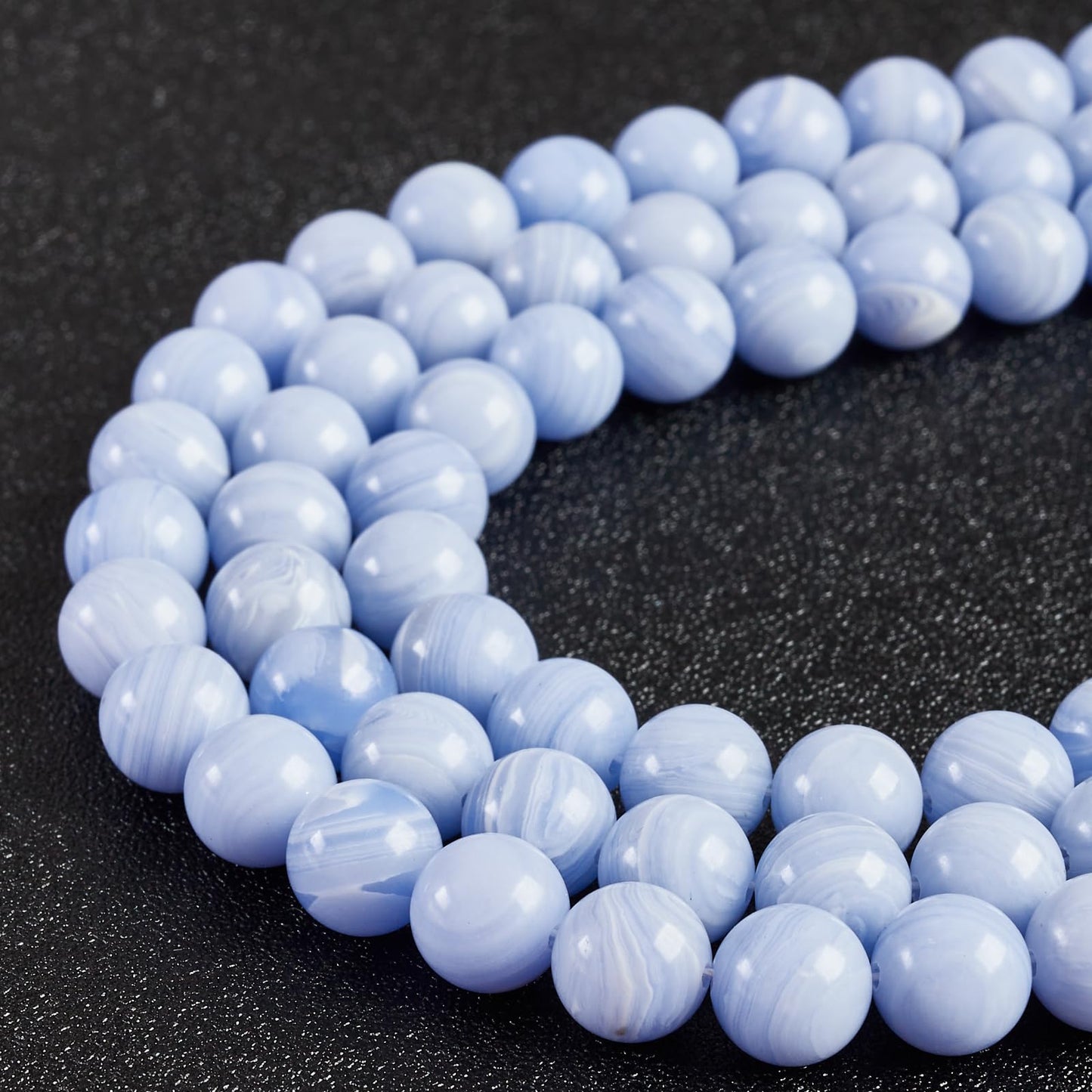 100pcs 10mm Blue Lace Agate Beads Natural Gemstone Beads Round Loose Beads for Jewelry Making