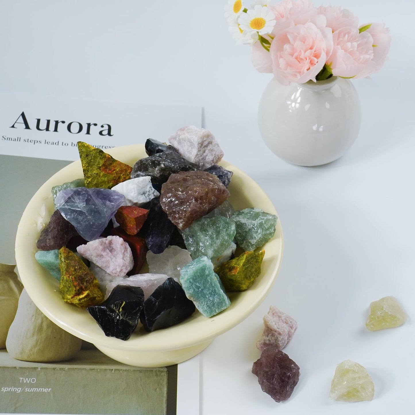 Raw Crystals, Large 1.2-2.0" Healing Crystal Natural Rough Stones for Intuition,Chakra,Meditation,Decoration,Polishing,Energy Work (Redquartz, 3.5oz-0.8-1.2"raw Crystals)