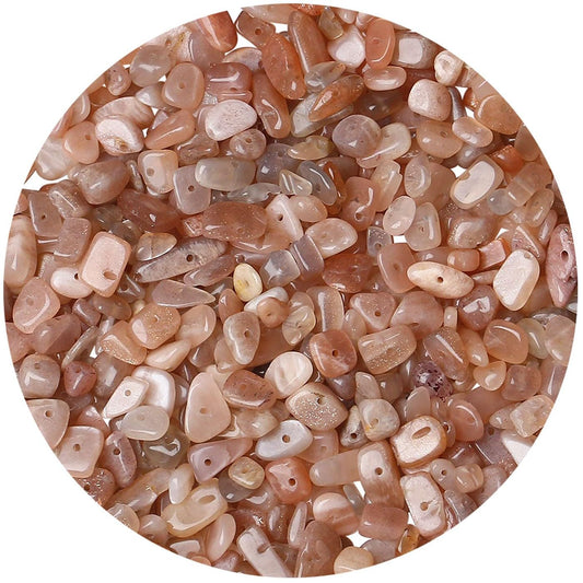 LAIDANLA Sunstone 400pcs Natural Chip Stone Beads 5-8mm Healing Crystal Irregular Gemstones Drilled DIY Loose Rocks Bead Crystal for Bracelet Earrings Necklace Jewelry Making Crafting