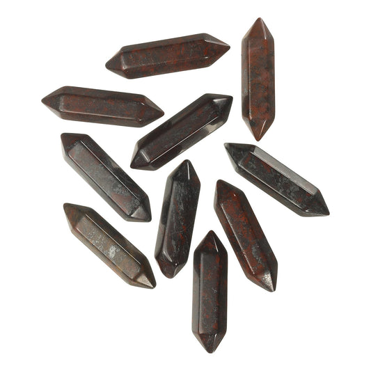 MECCANIXITY 10 Pack Floral Red Quartz Crystals, Polished Crystals Bulk Hexagonal Shaped Meditation Gemstone for Jewelry Making Energy Balance Accessories Gifts