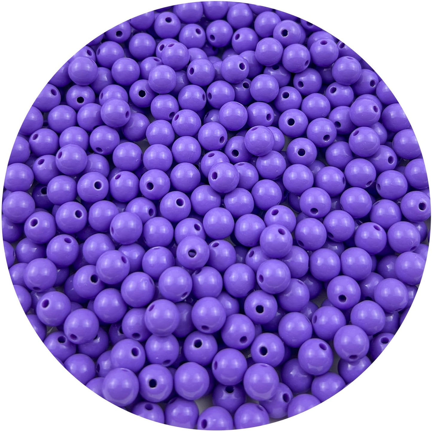 Mulutoo 200Pieces 10MM Acrylic Round Beads Round Acrylic Balls Chunky Beads Smooth Spacer Plastic Pastel Beads Craft Beads for Necklace and Bracelet Making Crafting Supplies(186-purple)