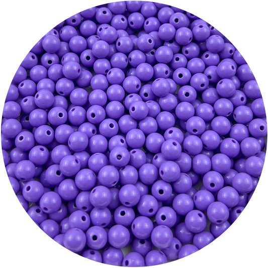 Mulutoo 200Pieces 10MM Acrylic Round Beads Round Acrylic Balls Chunky Beads Smooth Spacer Plastic Pastel Beads Craft Beads for Necklace and Bracelet Making Crafting Supplies(186-purple)